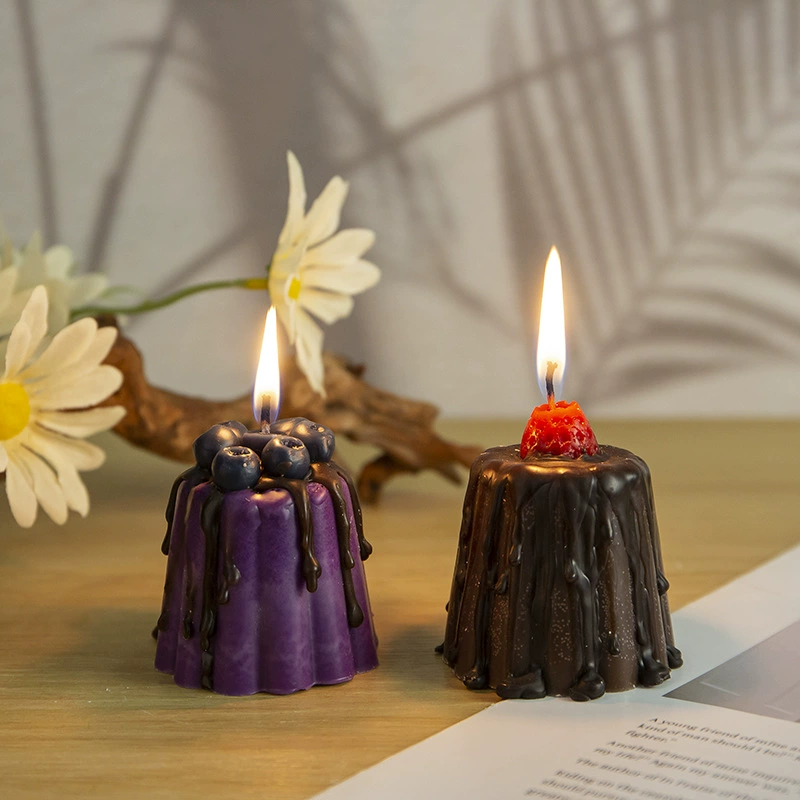 Home Fragrance Blueberry Scented Candle - 1Pc Cute Pudding Aromatherapy Candle, Cheese