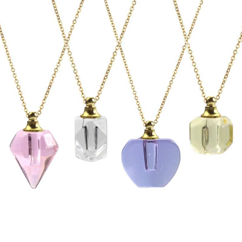 Home Fragrance Jar - 1PC Crystal Vial Necklace Wishing Bottle