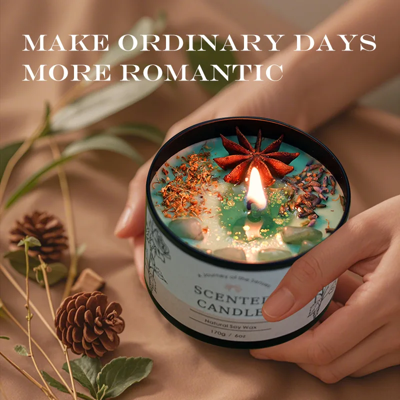 Home Fragrance Jar - Creative Crystal Aromatherapy Candle 6OZ -