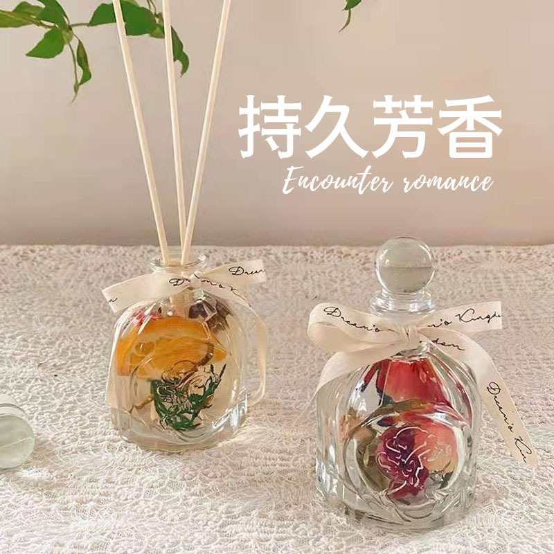 Home Fragrance Rose - Vintage Dried Rose Reed Diffuser Flameless