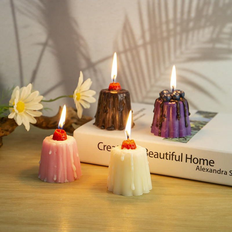 1Pc Cute Pudding Aromatherapy  - огляд і ціна Home Fragrance Blueberry Scented Candle
