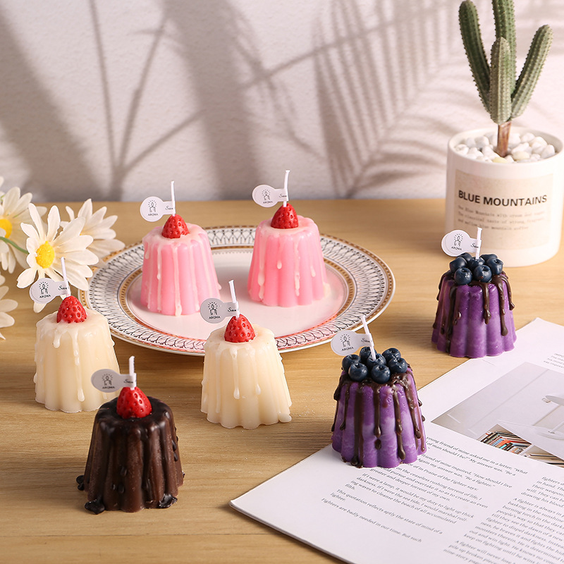 1Pc Cute Pudding Aromatherapy  - огляд і ціна Home Fragrance Blueberry Scented Candle